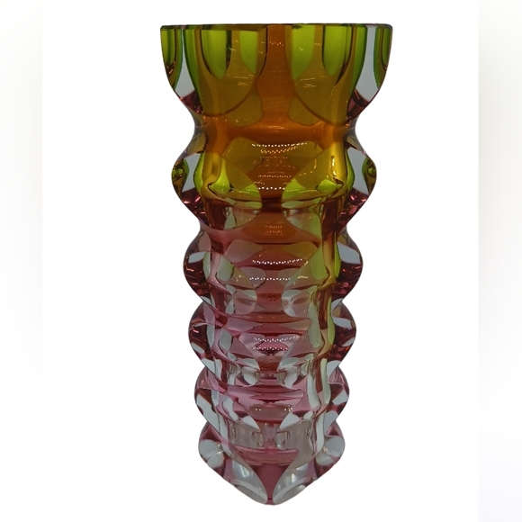 Oldrich Lipsky Accents Midcentury 96s Glass Exbor Vase By Oldrich
